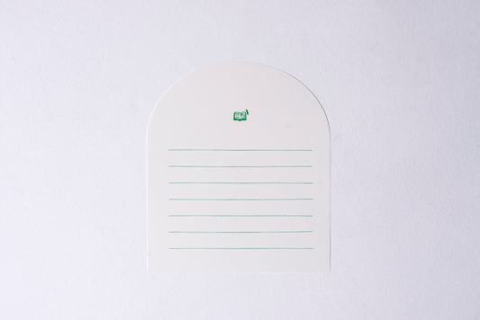 Round letter paper3枚入り 緑の本