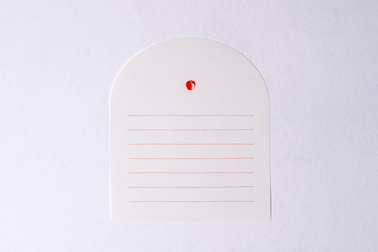 Round letter paper3枚入り 赤いりんご