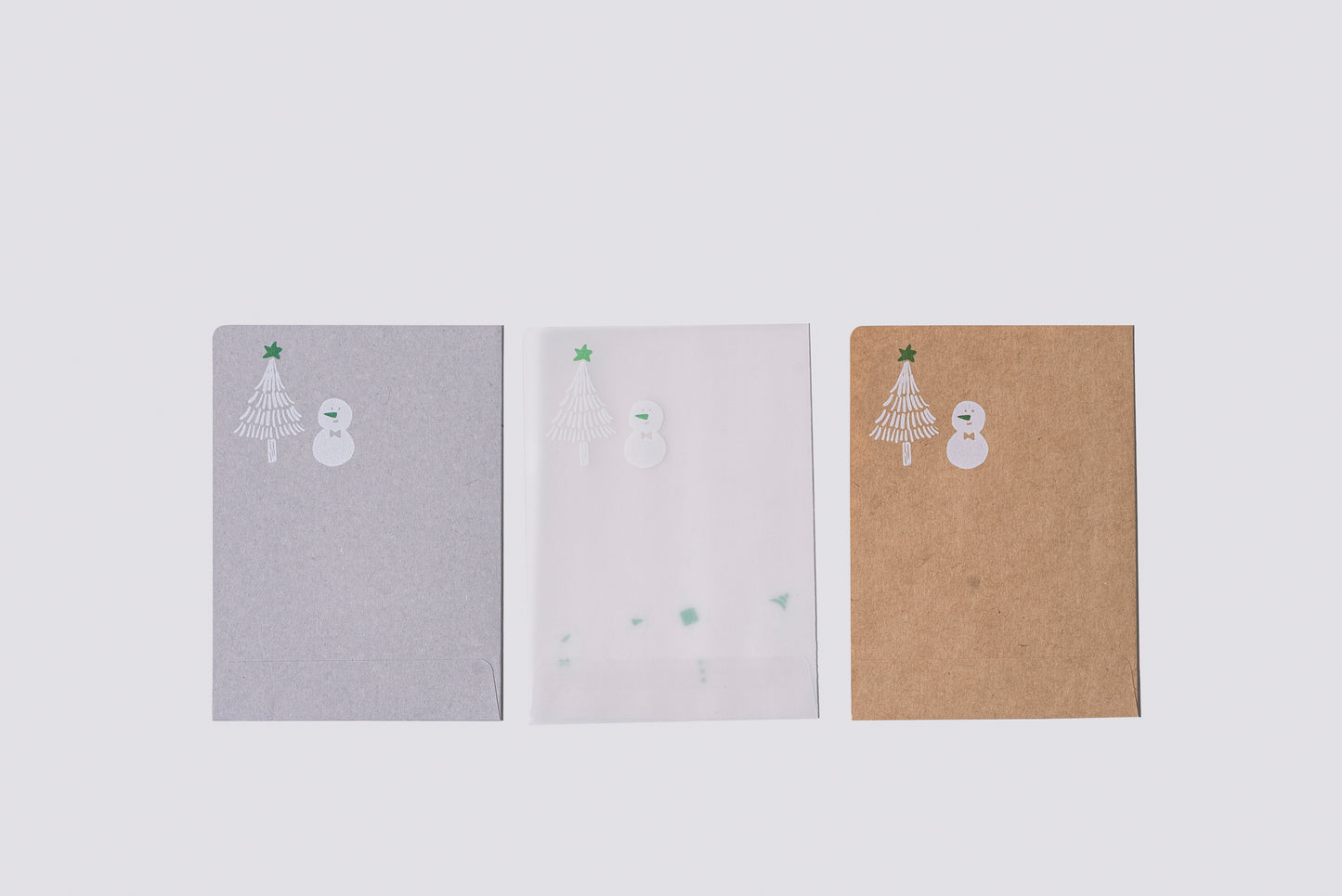 MINI FILE めっちゃちいさい紙ファイル 雪だるま みどり 3枚入り ShiraishiDesign×紙もの雑貨スキカッテ