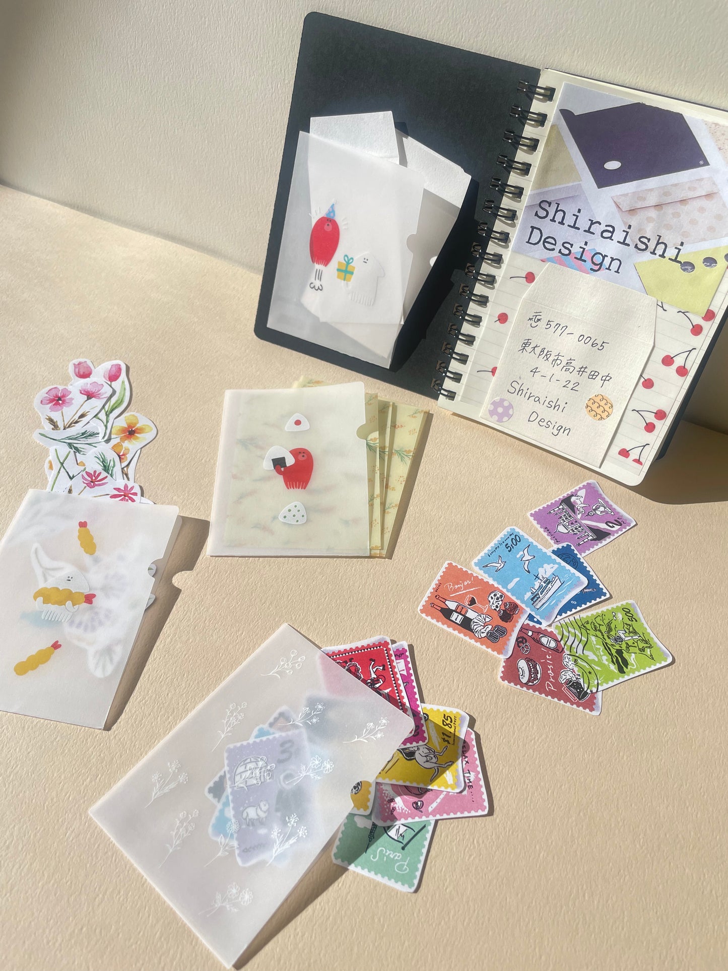 めっちゃちいさい紙ファイル-おはよう-SHIRAISHI DESIGN×紙もの雑貨スキカッテ