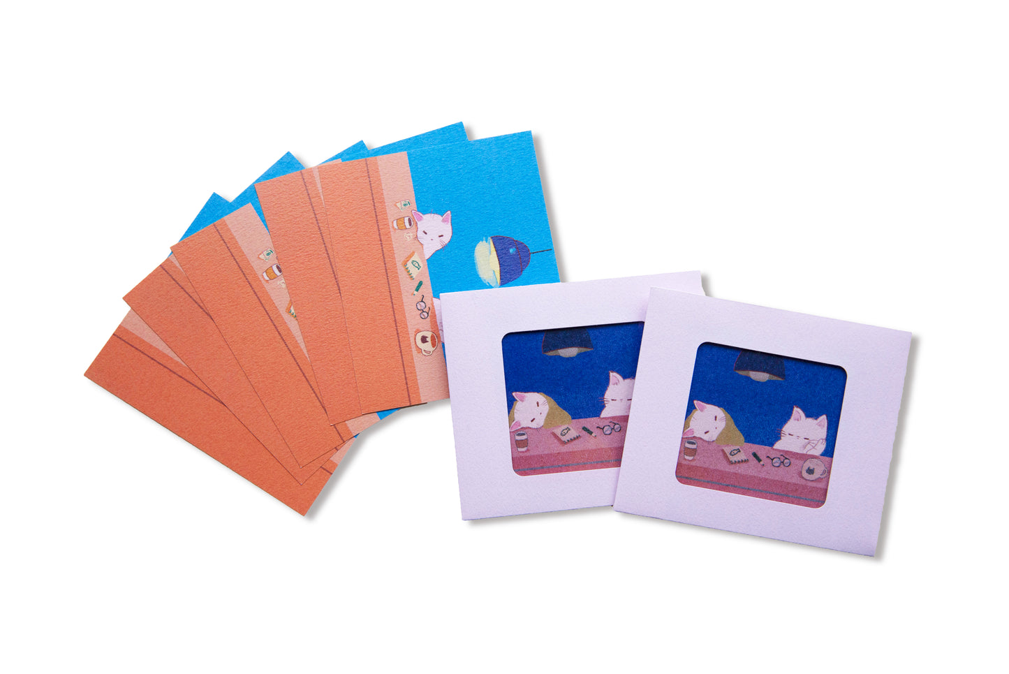 リフィル窓付き封筒レターセット　おやすみねこ
