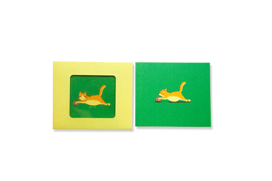 リフィル窓付き封筒レターセット　筋トレねこ