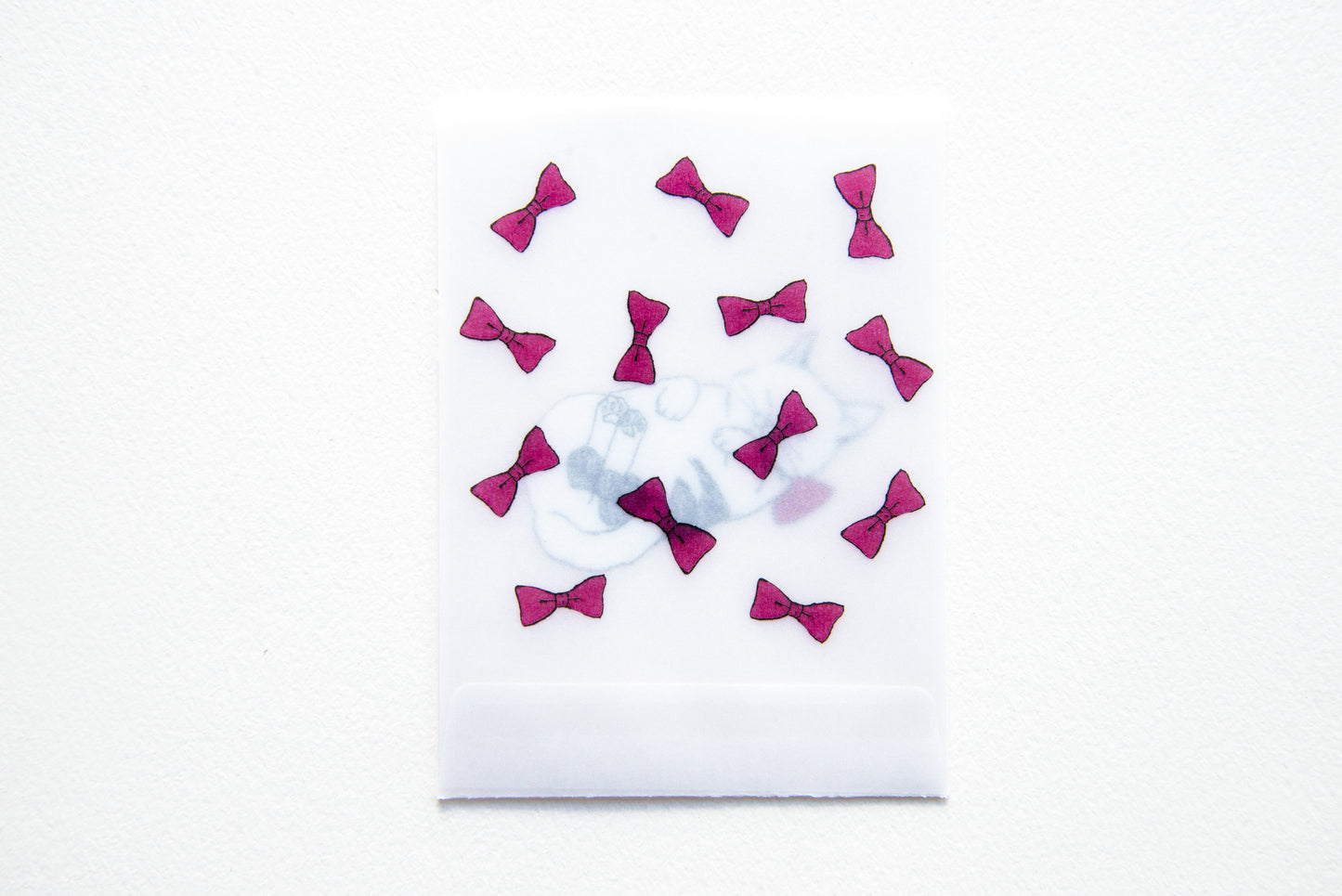 めっちゃちいさい紙ファイル-ねこリボン