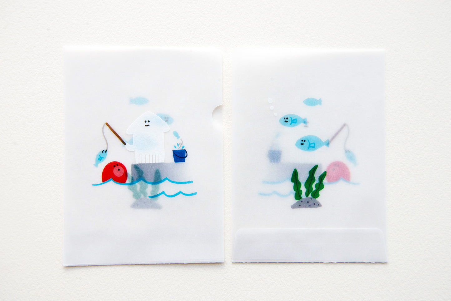 めっちゃちいさい紙ファイル-釣り-SHIRAISHI DESIGN×紙もの雑貨スキカッテ