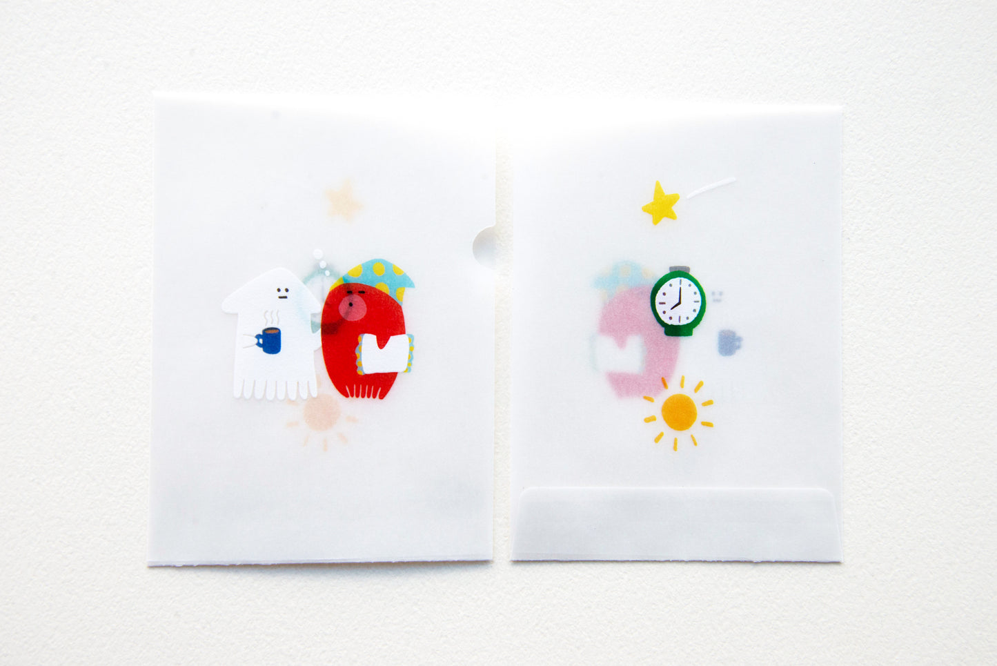 めっちゃちいさい紙ファイル-おはよう-SHIRAISHI DESIGN×紙もの雑貨スキカッテ