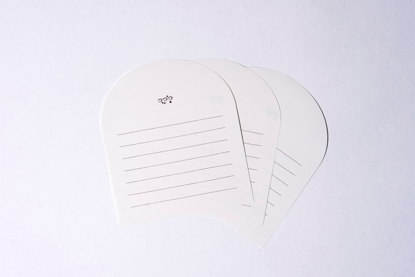 Round letter paper3枚入り 茶色いコーヒー