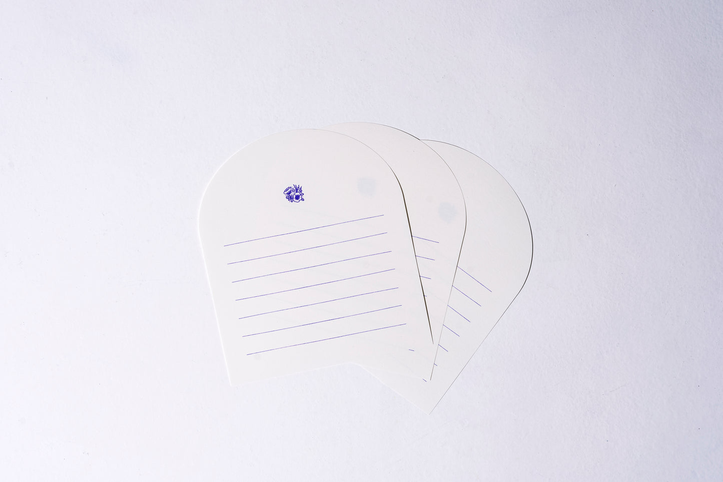 Round letter paper3枚入り　紫のお花
