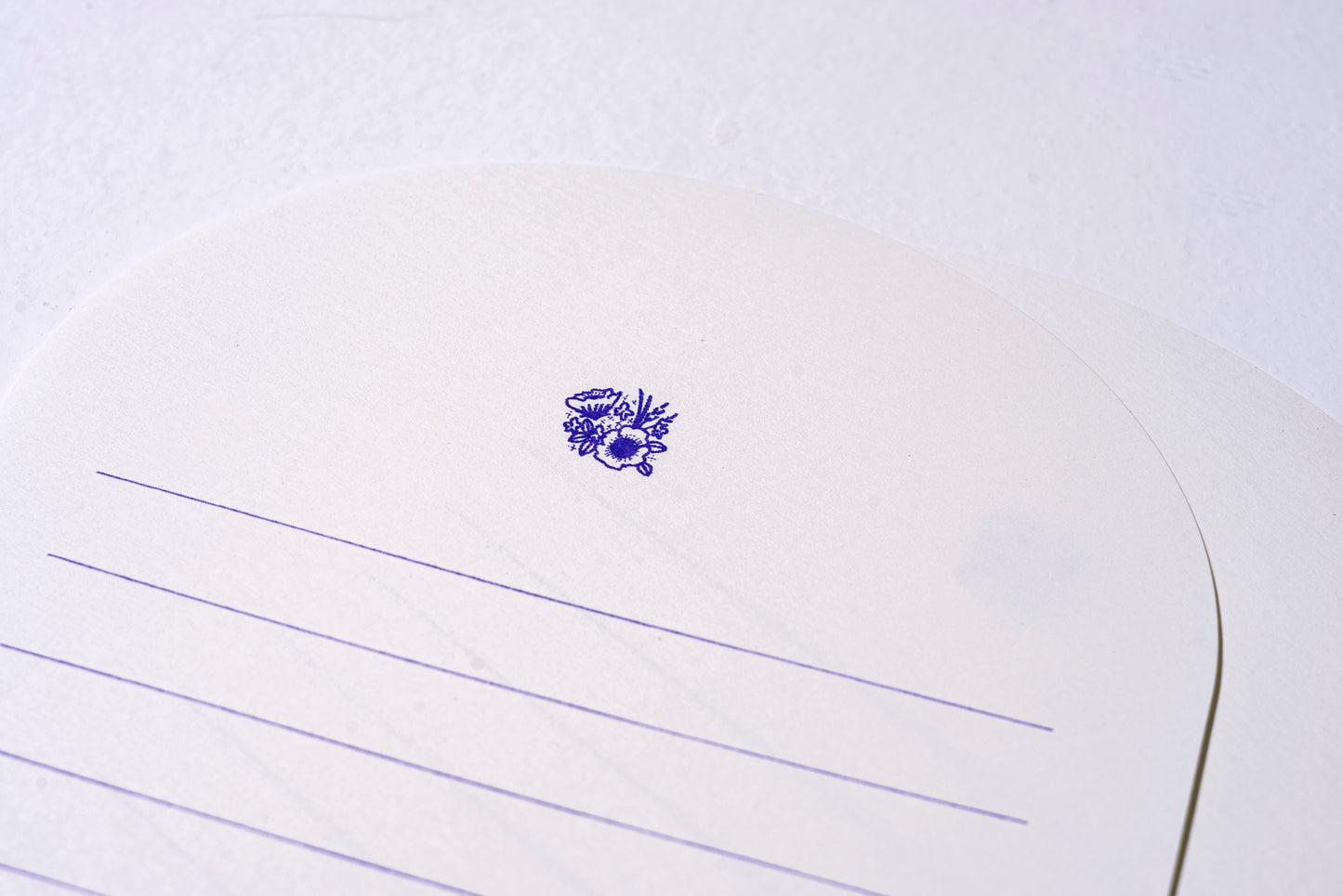 Round letter paper3枚入り　紫のお花