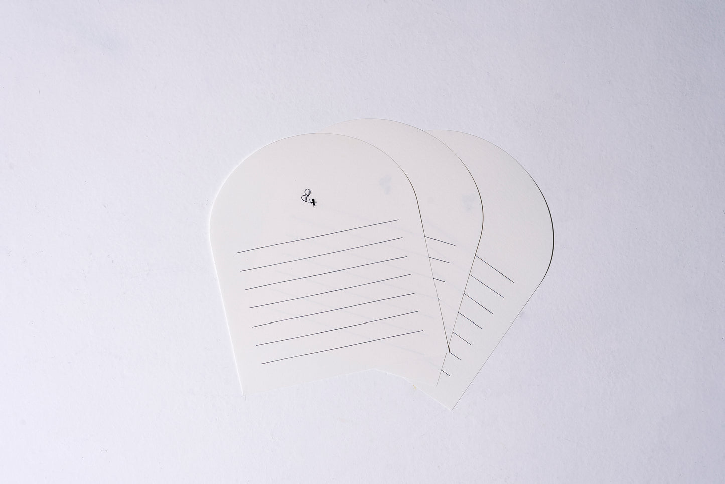 Round letter paper3枚入り 黒い風船