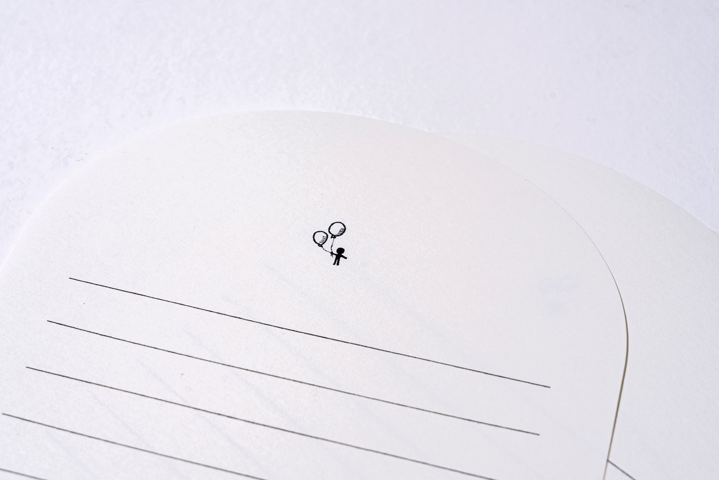 Round letter paper3枚入り 黒い風船