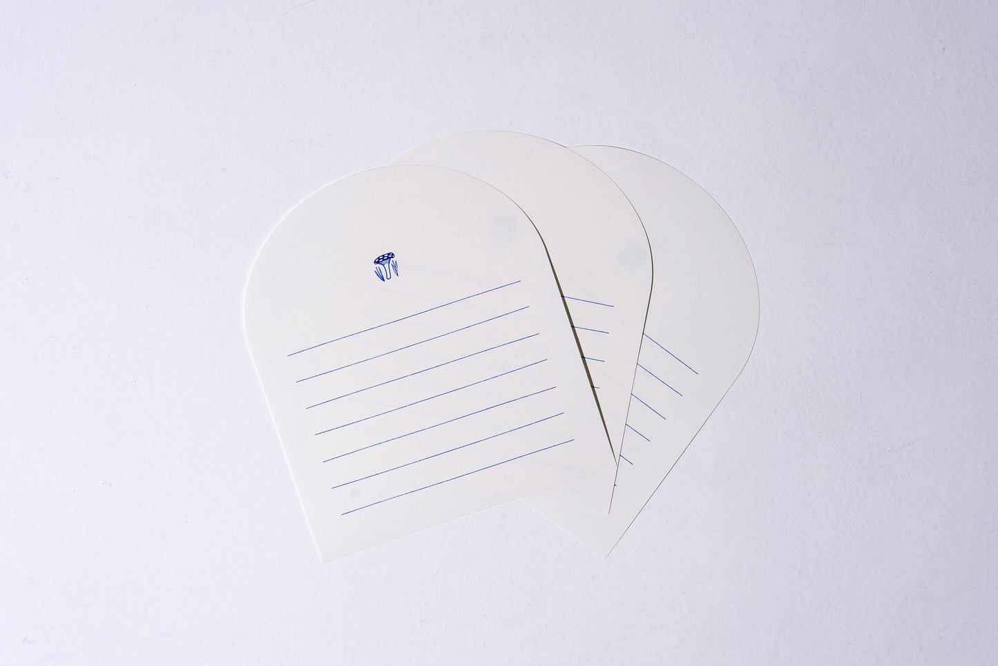 Round letter paper3枚入り 青いきのこ