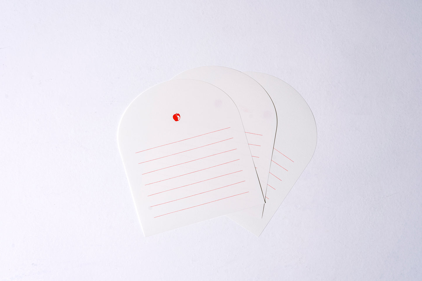 Round letter paper3枚入り 赤いりんご