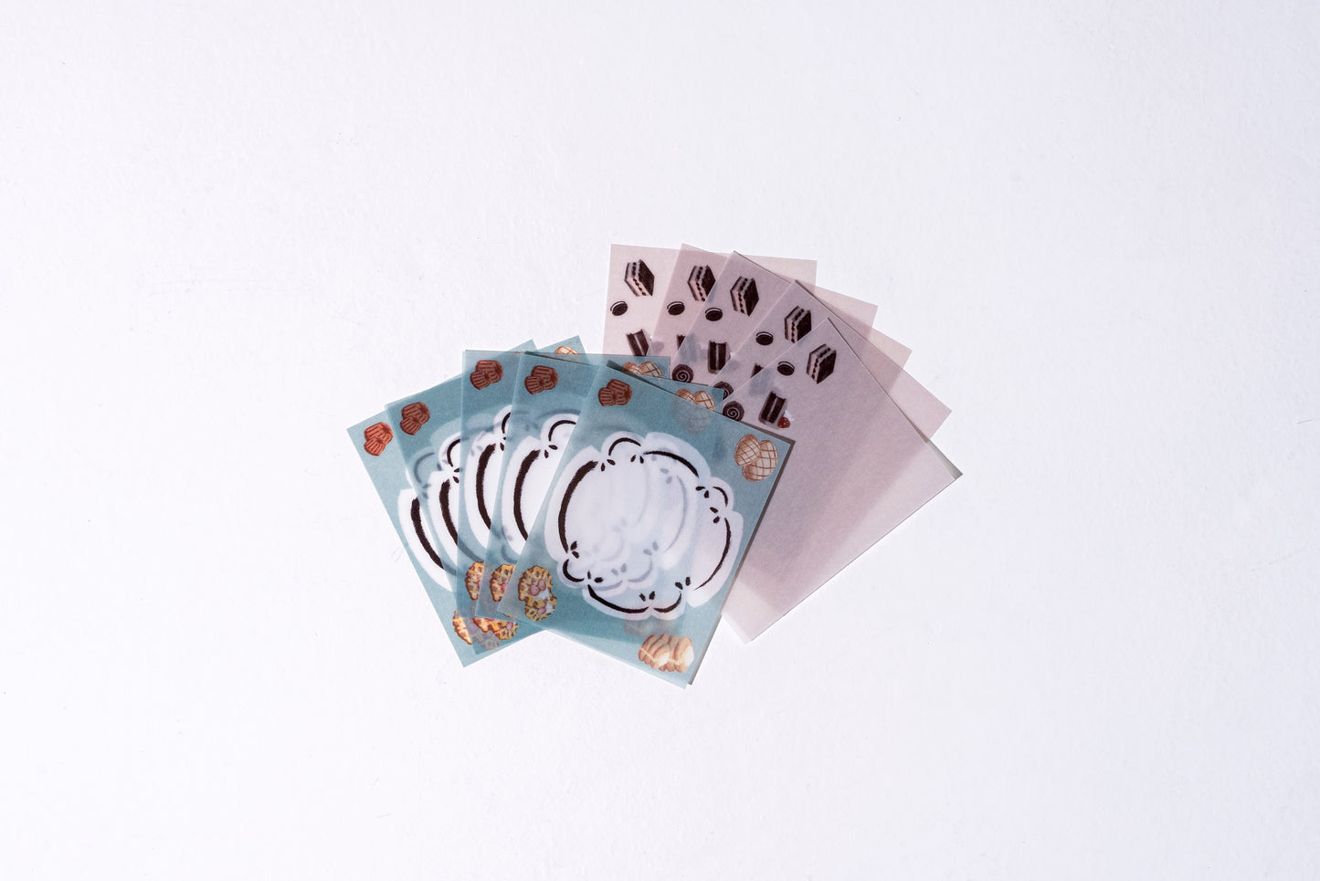 トレーシングペーパー　メッセージカード　カヌレ＆チョコケーキ　２柄×5枚＝10枚入り