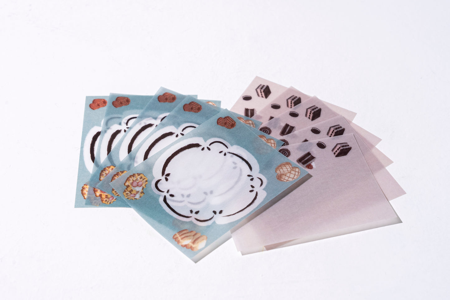 トレーシングペーパー　メッセージカード　カヌレ＆チョコケーキ　２柄×5枚＝10枚入り
