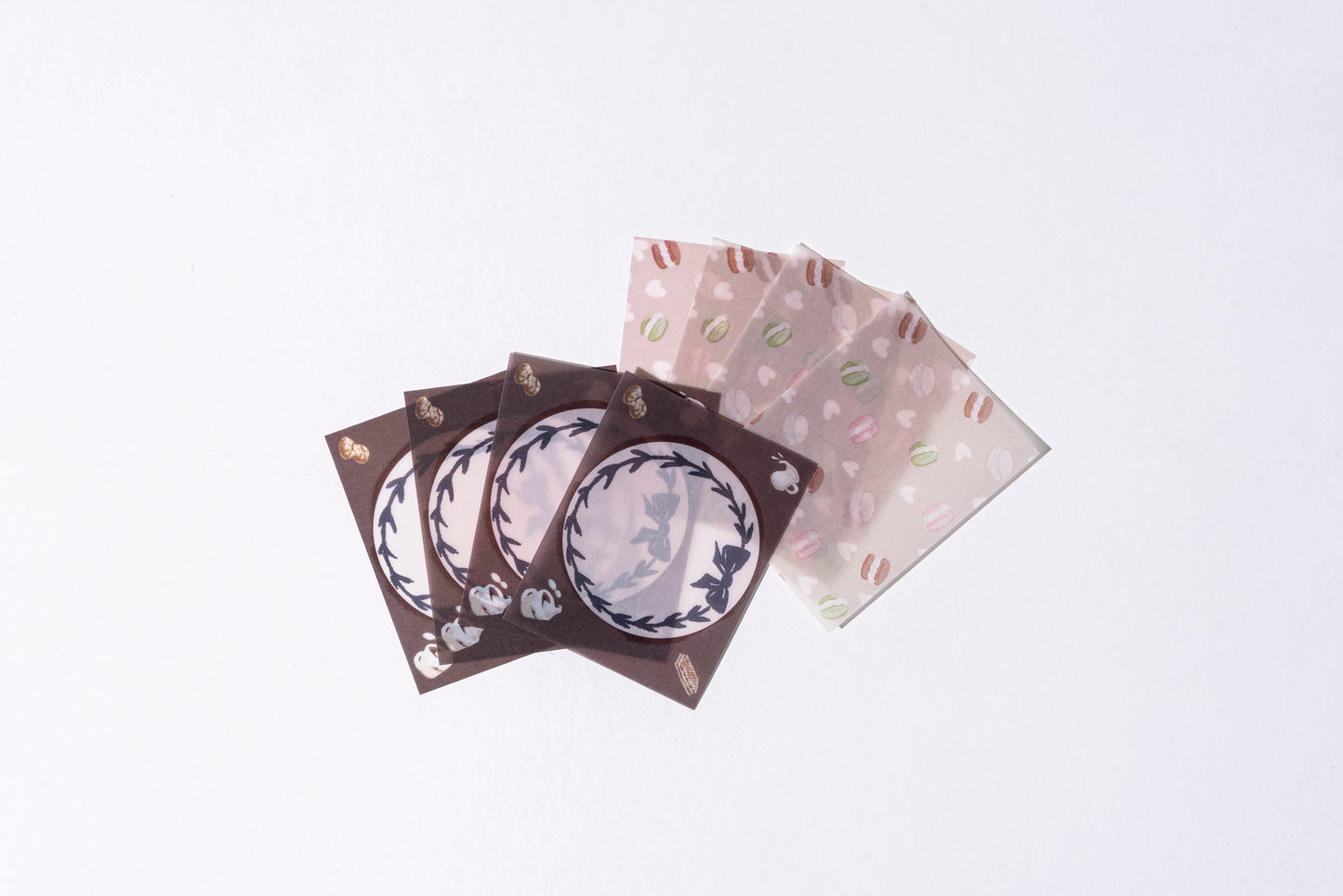 トレーシングペーパー　メッセージカード　マカロン＆コーヒー　２柄×5枚＝10枚入り