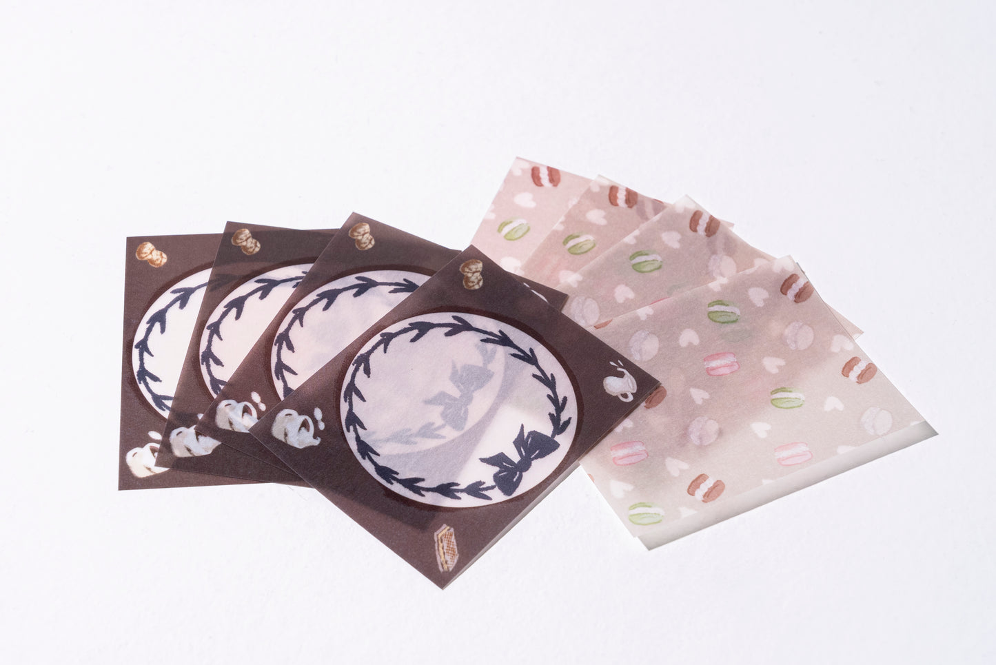 トレーシングペーパー　メッセージカード　マカロン＆コーヒー　２柄×5枚＝10枚入り