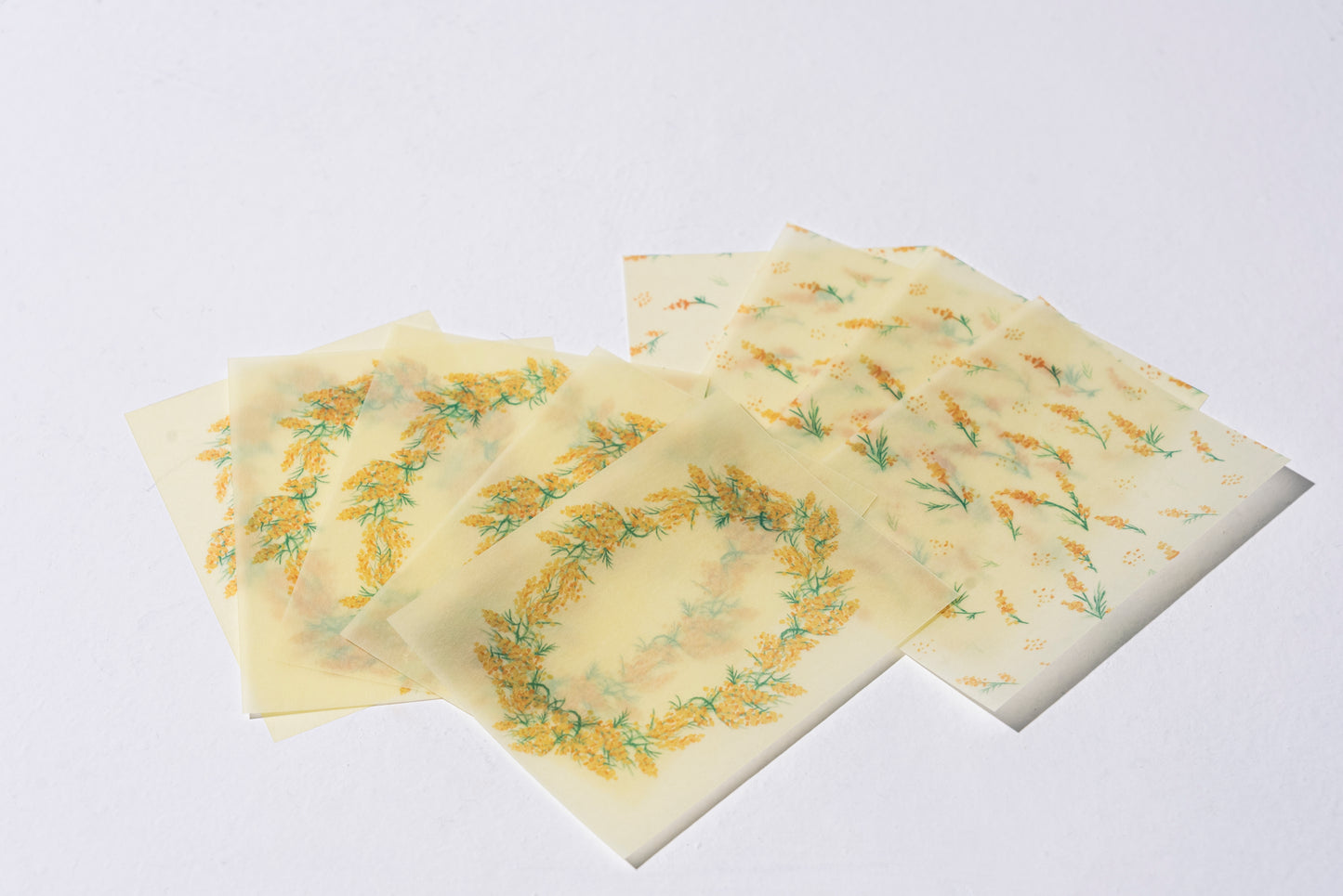 トレーシングペーパー　メッセージカード　ミモザ　２柄×5枚＝10枚入り