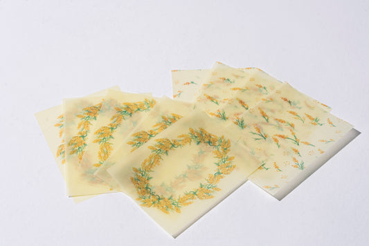 トレーシングペーパー　メッセージカード　ミモザ　２柄×5枚＝10枚入り