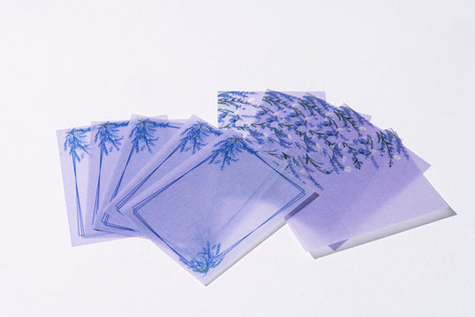 トレーシングペーパー　メッセージカード　ラベンダー　２柄×5枚＝10枚入り
