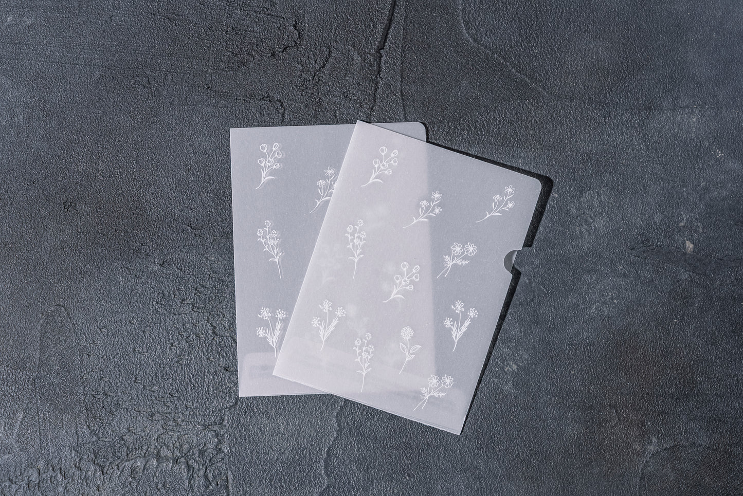 めっちゃちいさい紙ファイル　ボタニカル柄ホワイト