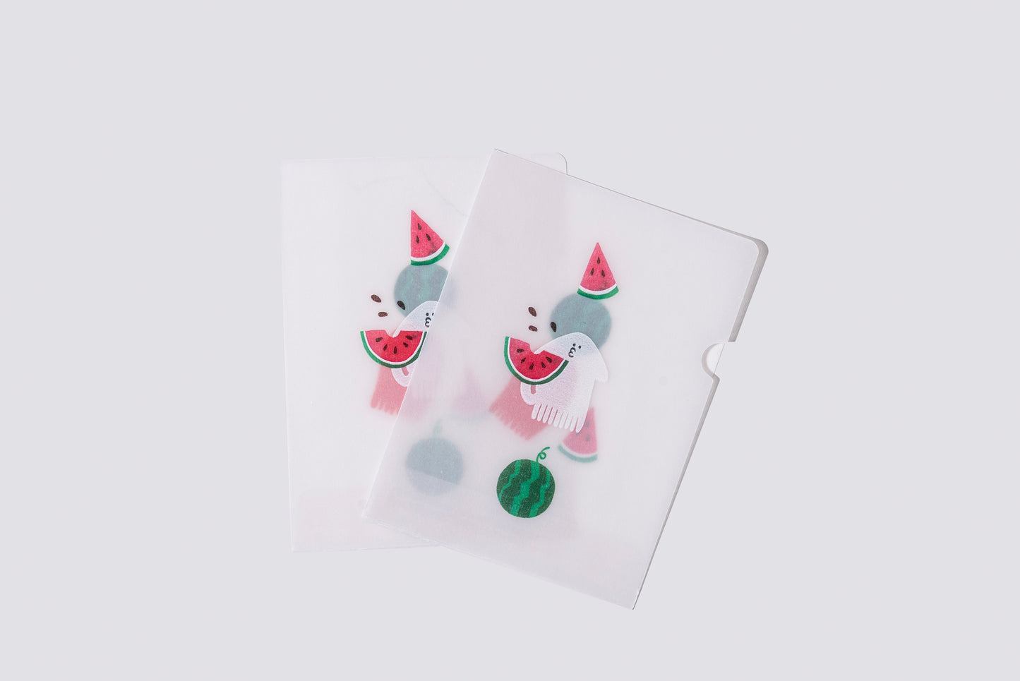 めっちゃちいさい紙ファイル　スイカ　SHIRAISHI DESIGN×紙もの雑貨スキカッテ