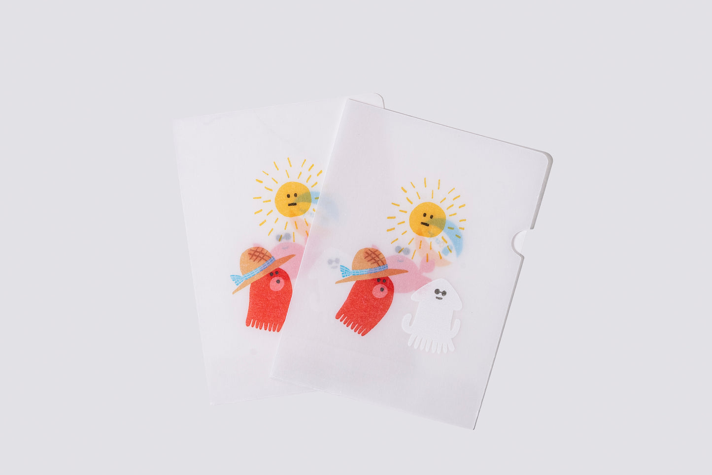 めっちゃちいさい紙ファイル　麦わら帽子とサングラス　SHIRAISHI DESIGN×紙もの雑貨スキカッテ