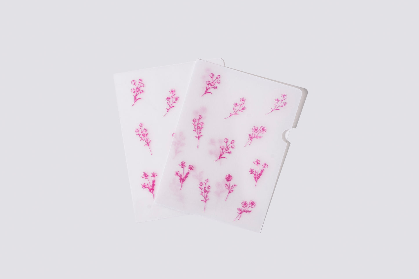 めっちゃちいさい紙ファイル　ボタニカル柄ピンク
