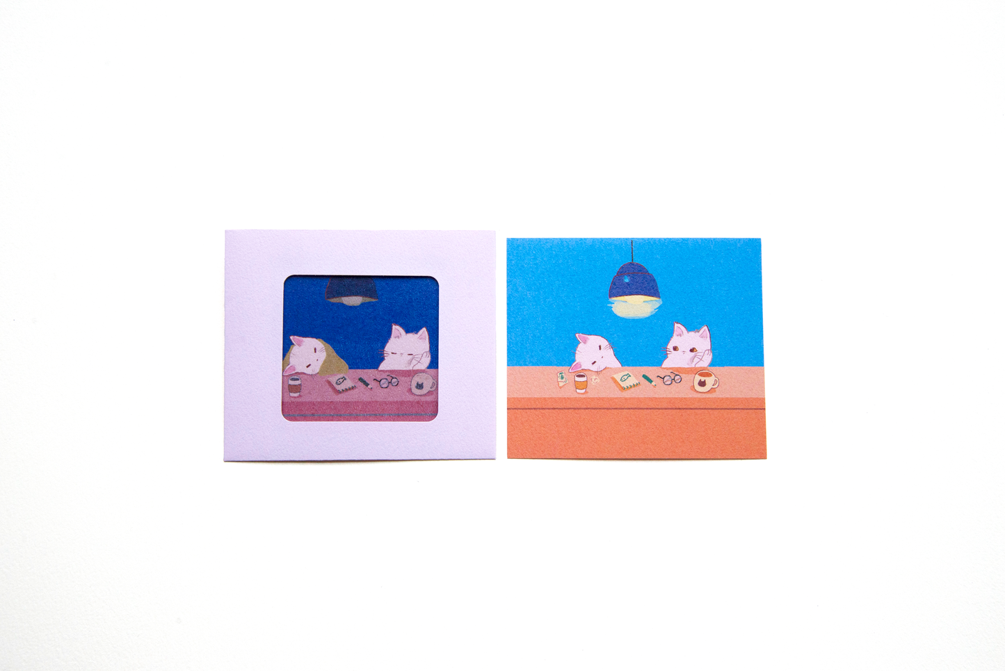リフィル窓付き封筒レターセット　おやすみねこ