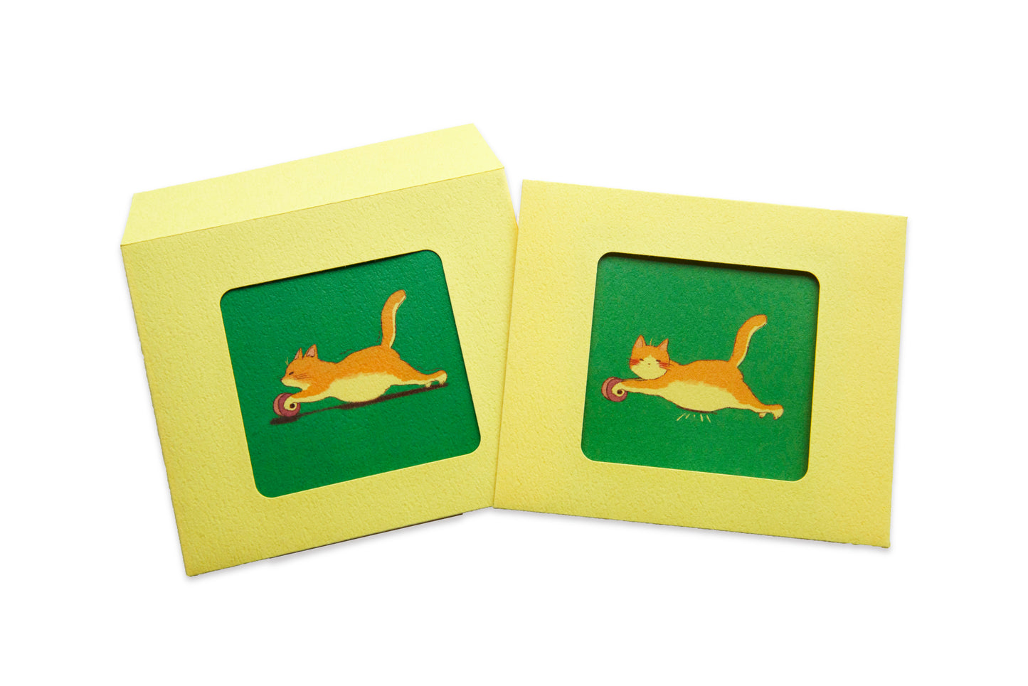 リフィル窓付き封筒レターセット　筋トレねこ